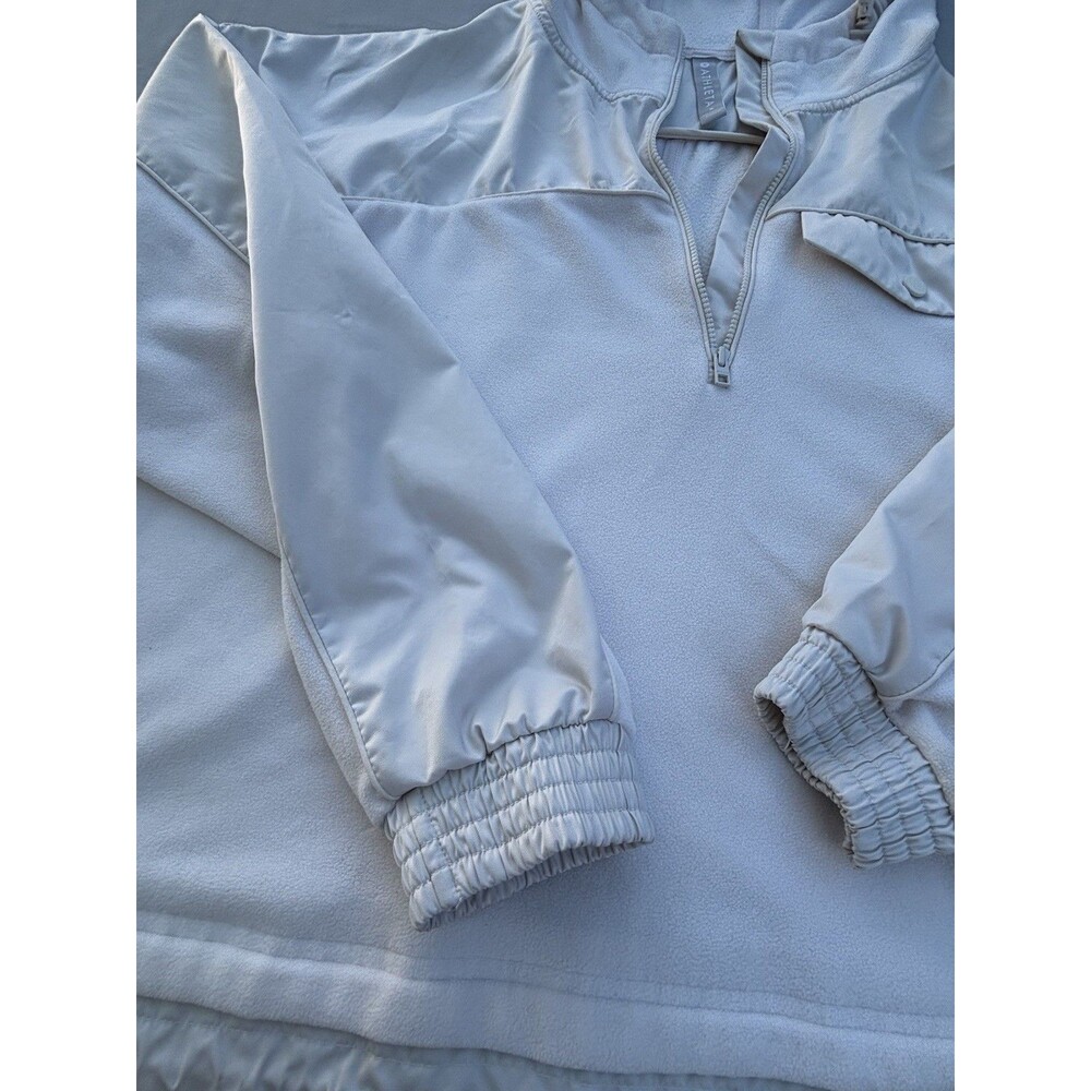 Athleta womens polyester fleece  hooded quarter zip with adjustable sides Size S - Picture 7 of 15